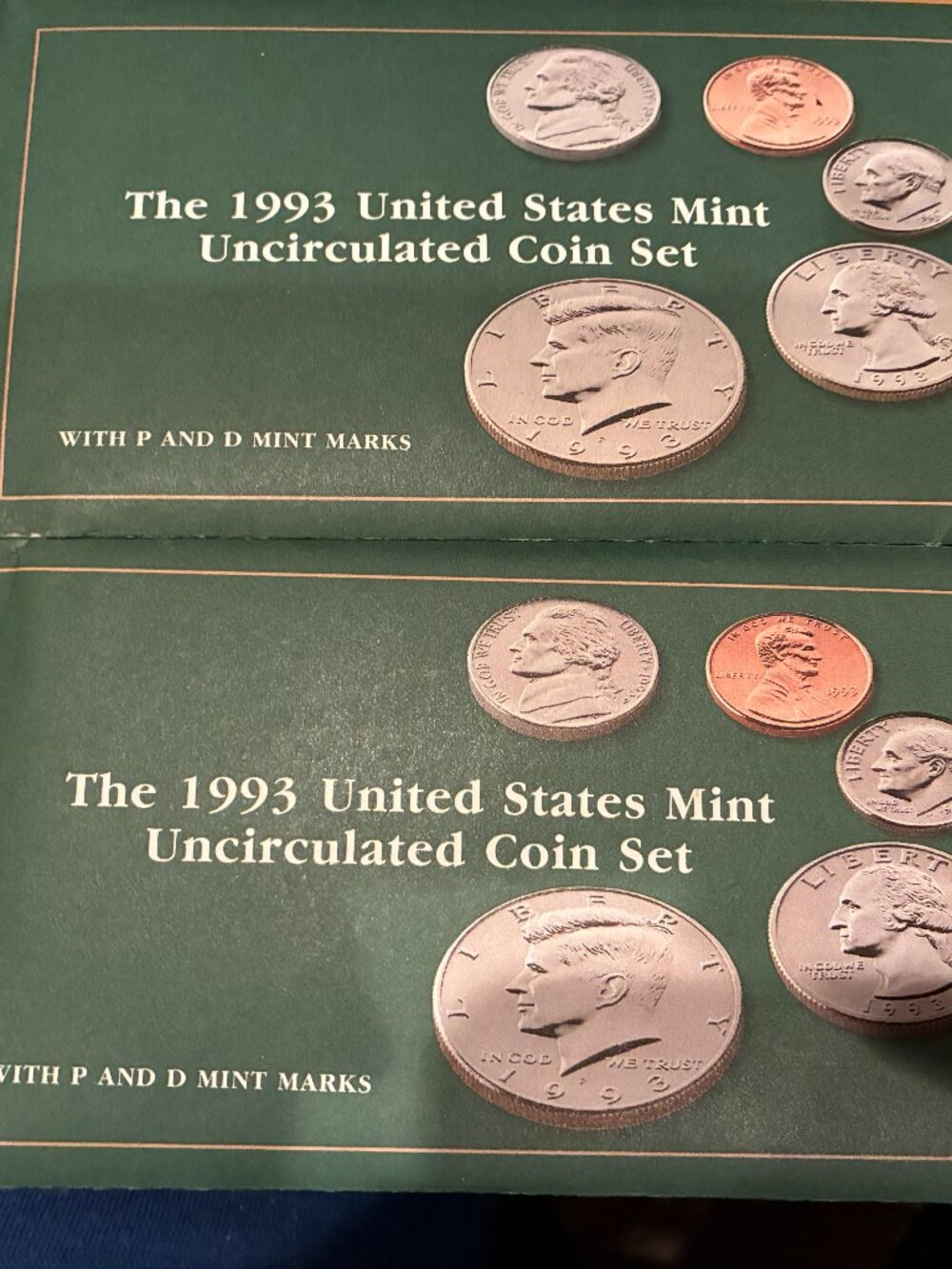 1993 Uncirculated Coin Set U.S Mint Original Government Packaging TWO SETS
